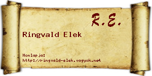 Ringvald Elek névjegykártya